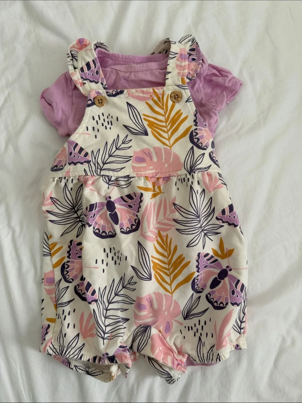 Baby Floral Butterfly Romper with Tee 9-12months